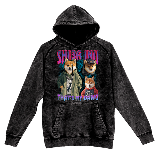 a black hoodie with a picture of cats on it