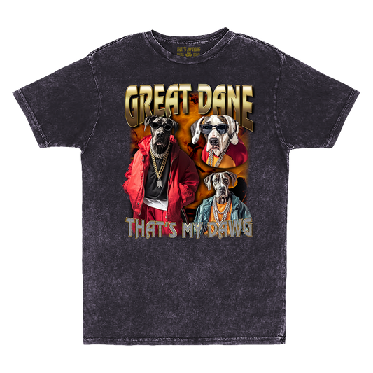 a black t - shirt with two dogs on it