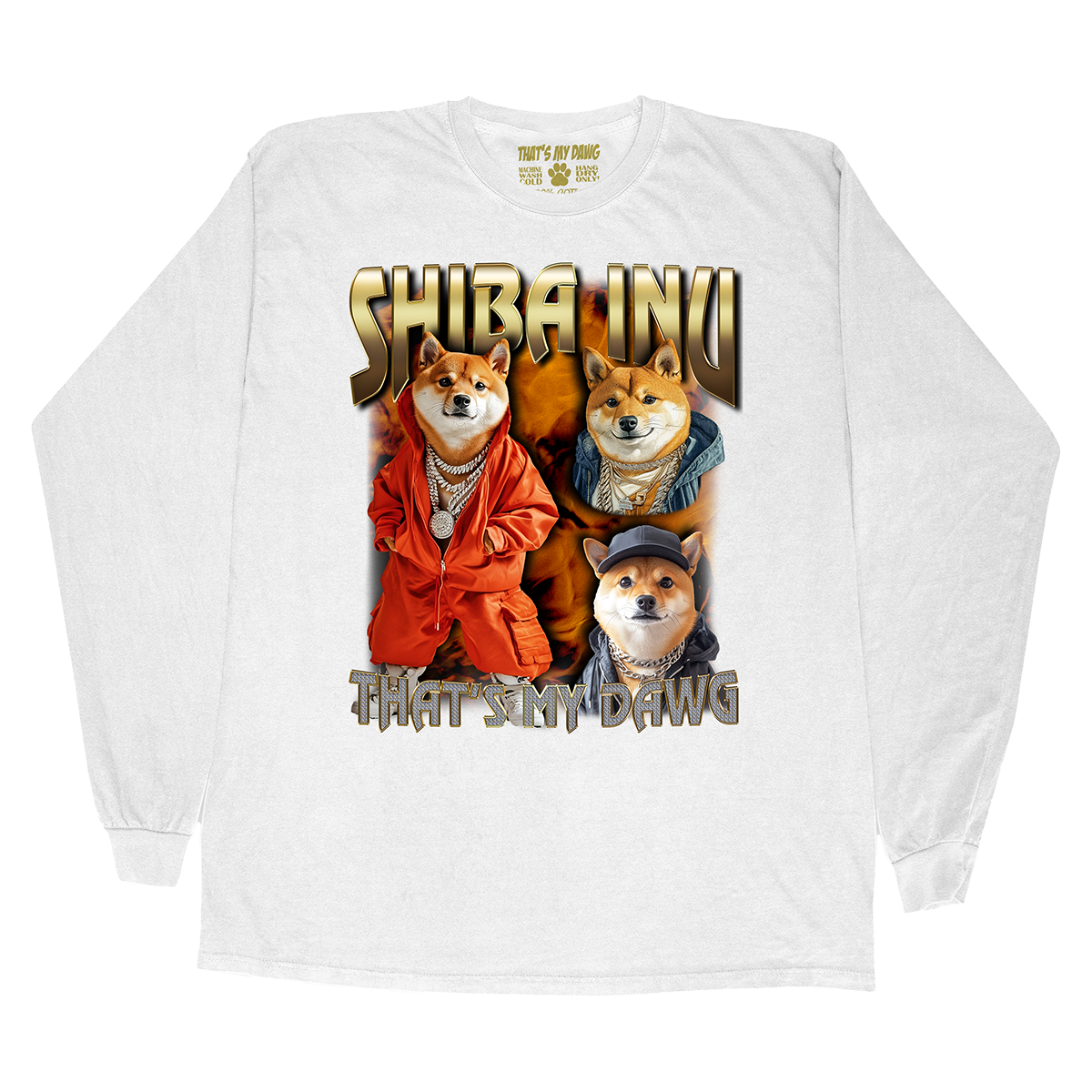 a white t - shirt with three corgis on it