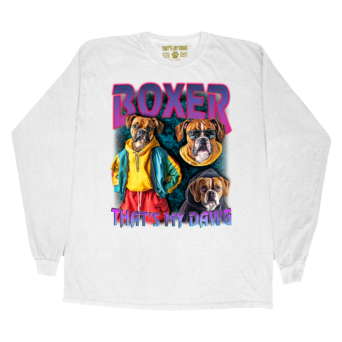 a white t - shirt with a picture of two boxers on it