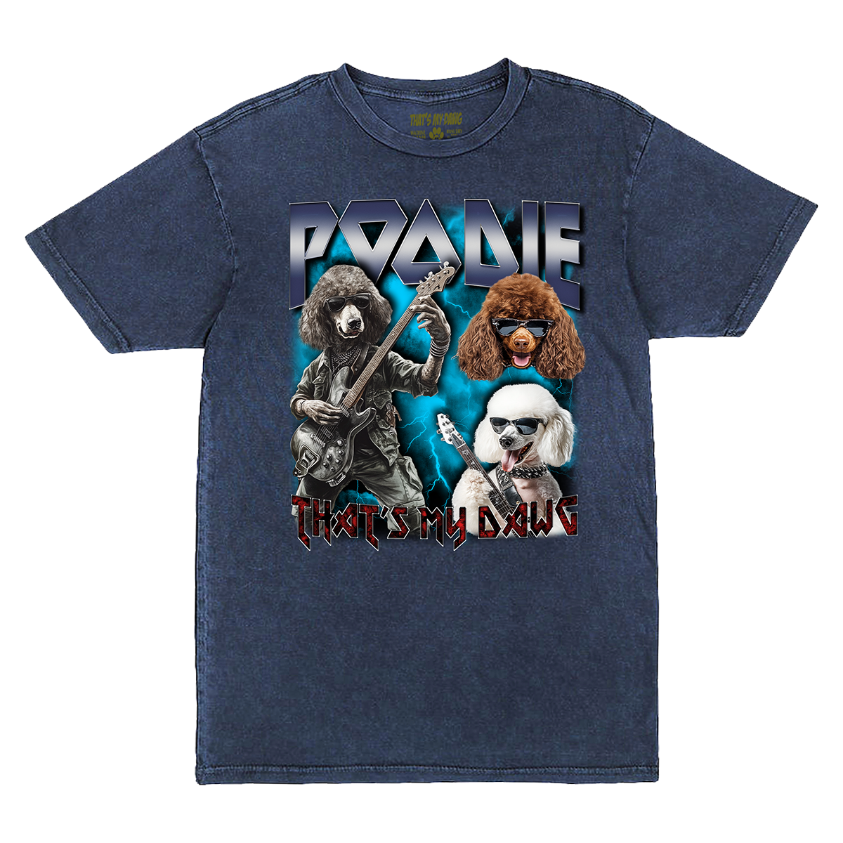 a t - shirt with a picture of two poodles on it
