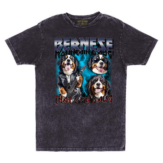a black t - shirt with three dogs on it