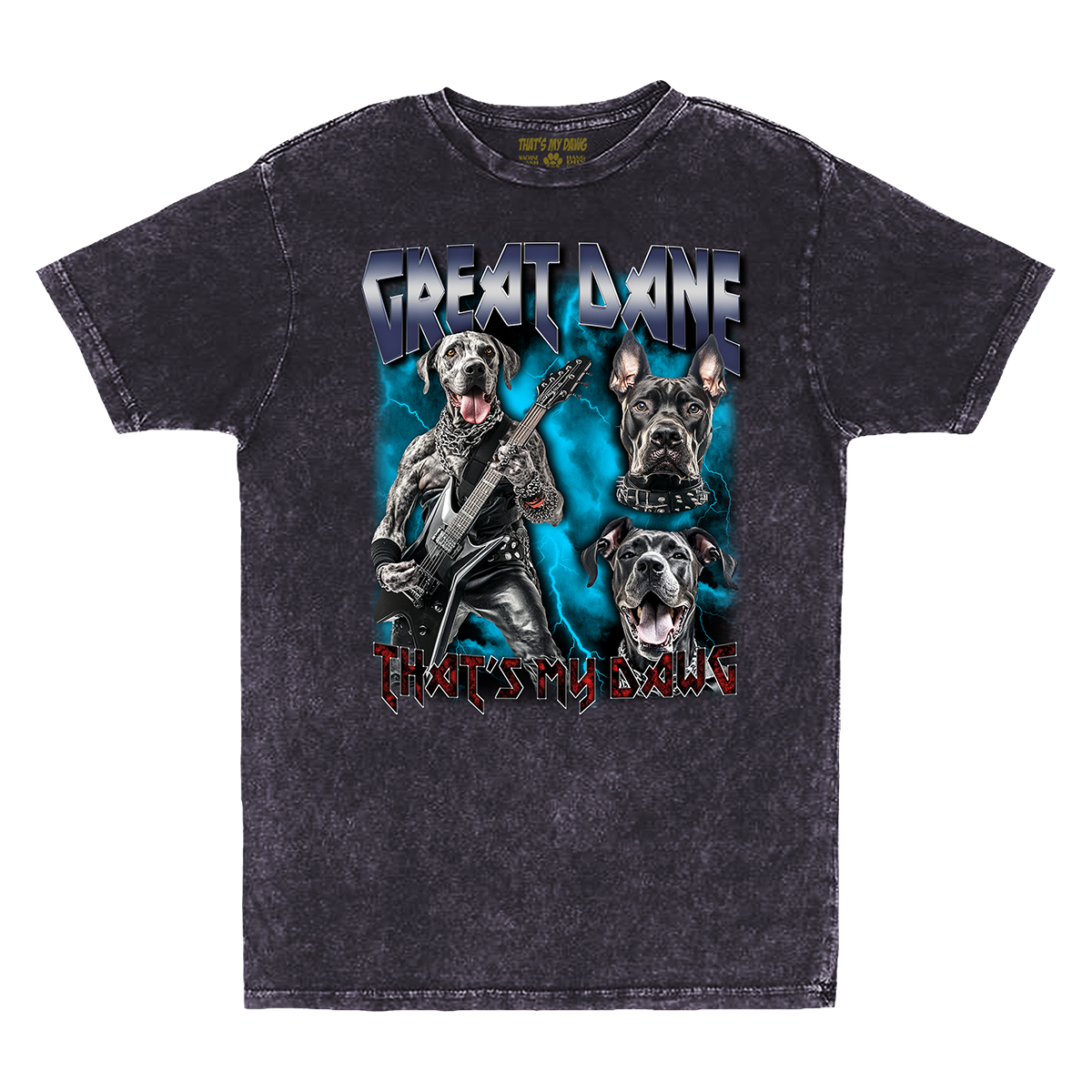a black t - shirt with two dogs on it