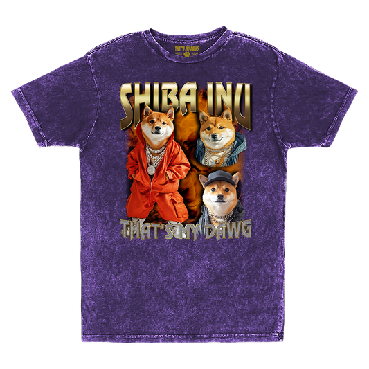 a purple t - shirt with a picture of three cats on it