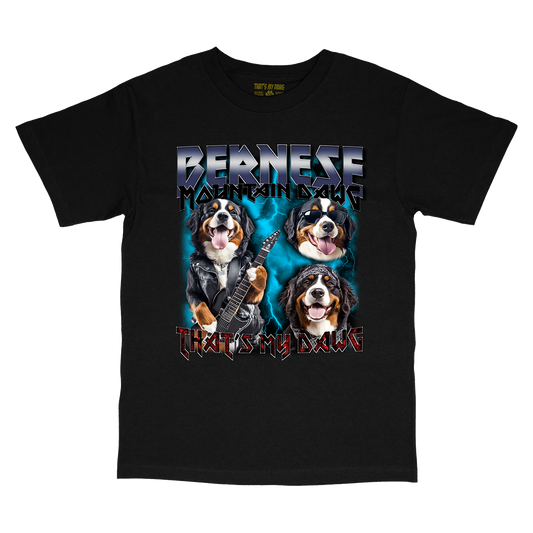 a black t - shirt with two dogs on it