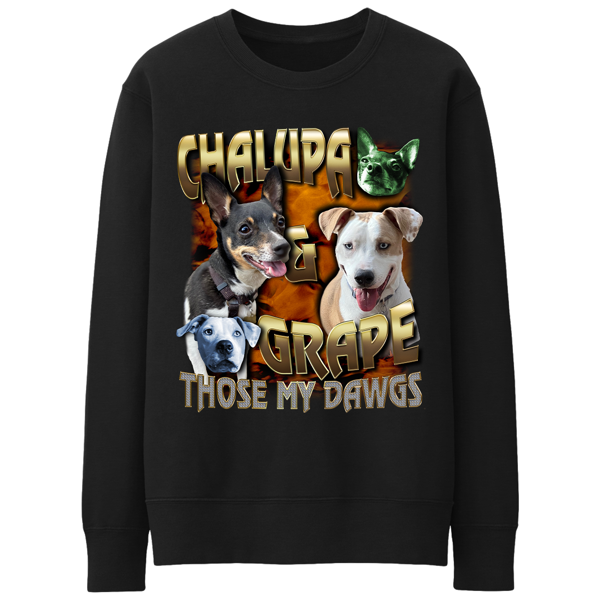 Custom 90s Bling Crewneck – Upload Any Pet, Friend, or Other Favorite Picture