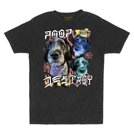 Custom Poop and Destroy Vintage T-Shirt – Upload Any Pet, Friend, or Other Favorite Picture