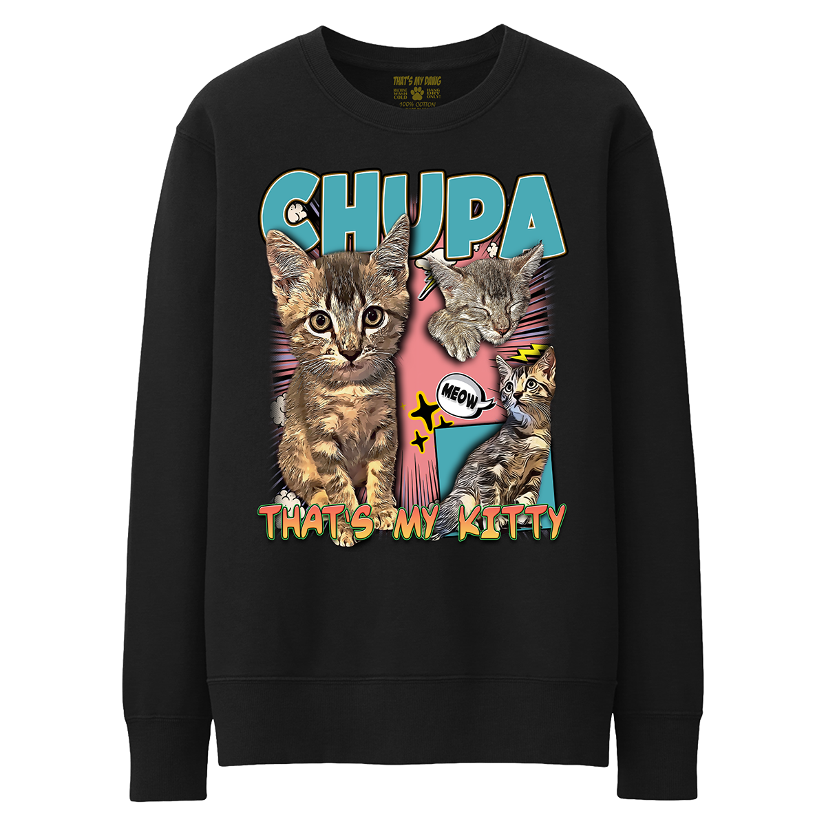 Custom Comic Book Crewneck – Upload Any Pet, Friend, or Other Favorite Picture