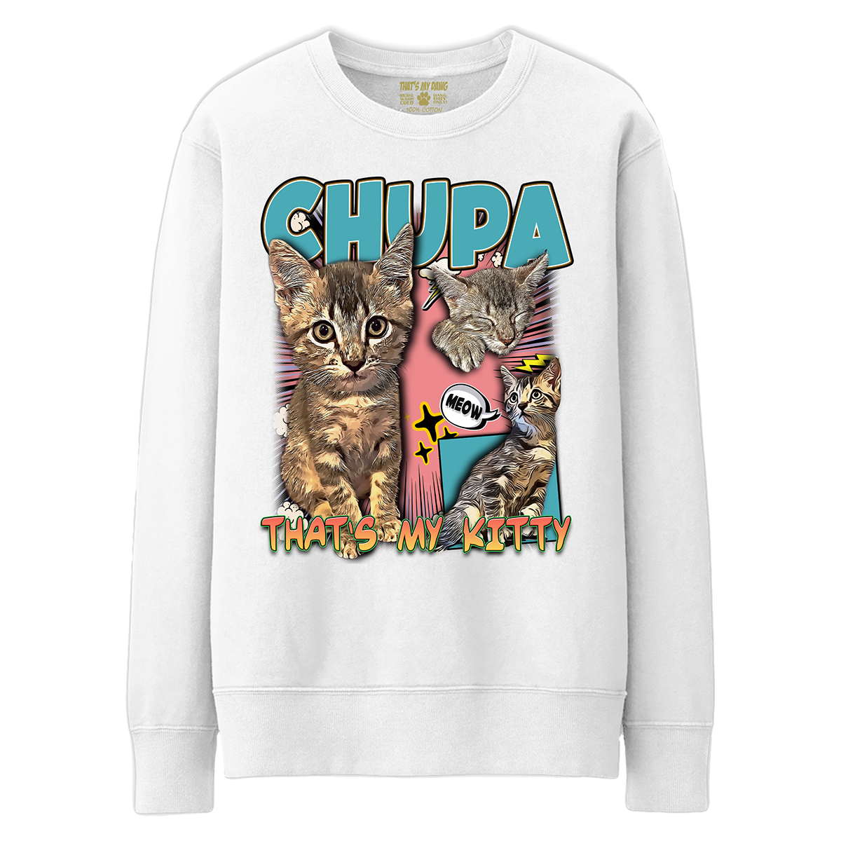 Custom Comic Book Crewneck – Upload Any Pet, Friend, or Other Favorite Picture