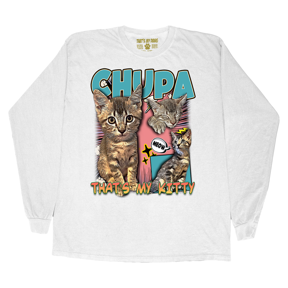 Custom Comic Book Long Sleeve – Upload Any Pet, Friend, or Other Favorite Picture