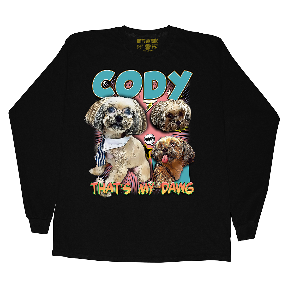 Custom Comic Book Long Sleeve – Upload Any Pet, Friend, or Other Favorite Picture