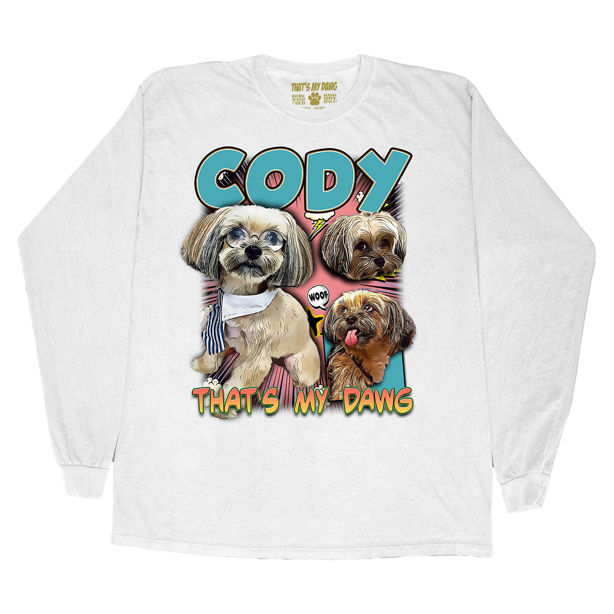 Custom Comic Book Long Sleeve – Upload Any Pet, Friend, or Other Favorite Picture