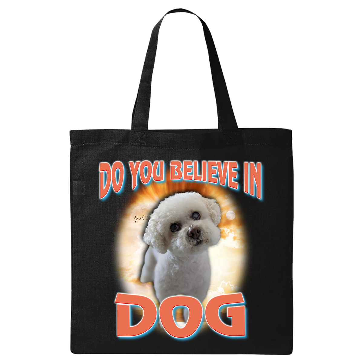 Custom Dog God Tote Bag – Upload Your Dog and Turn Them Into a Deity