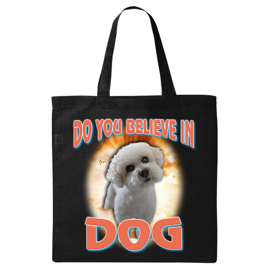 Custom Dog God Tote Bag – Upload Your Dog and Turn Them Into a Deity