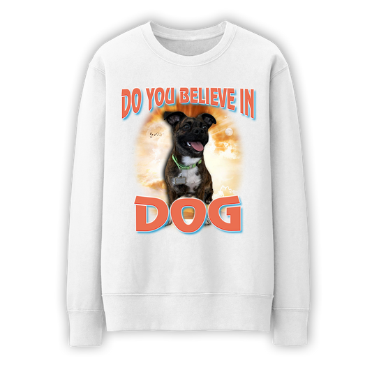 Custom Dog God Crewneck – Upload Your Dog and Turn Them Into a Deity