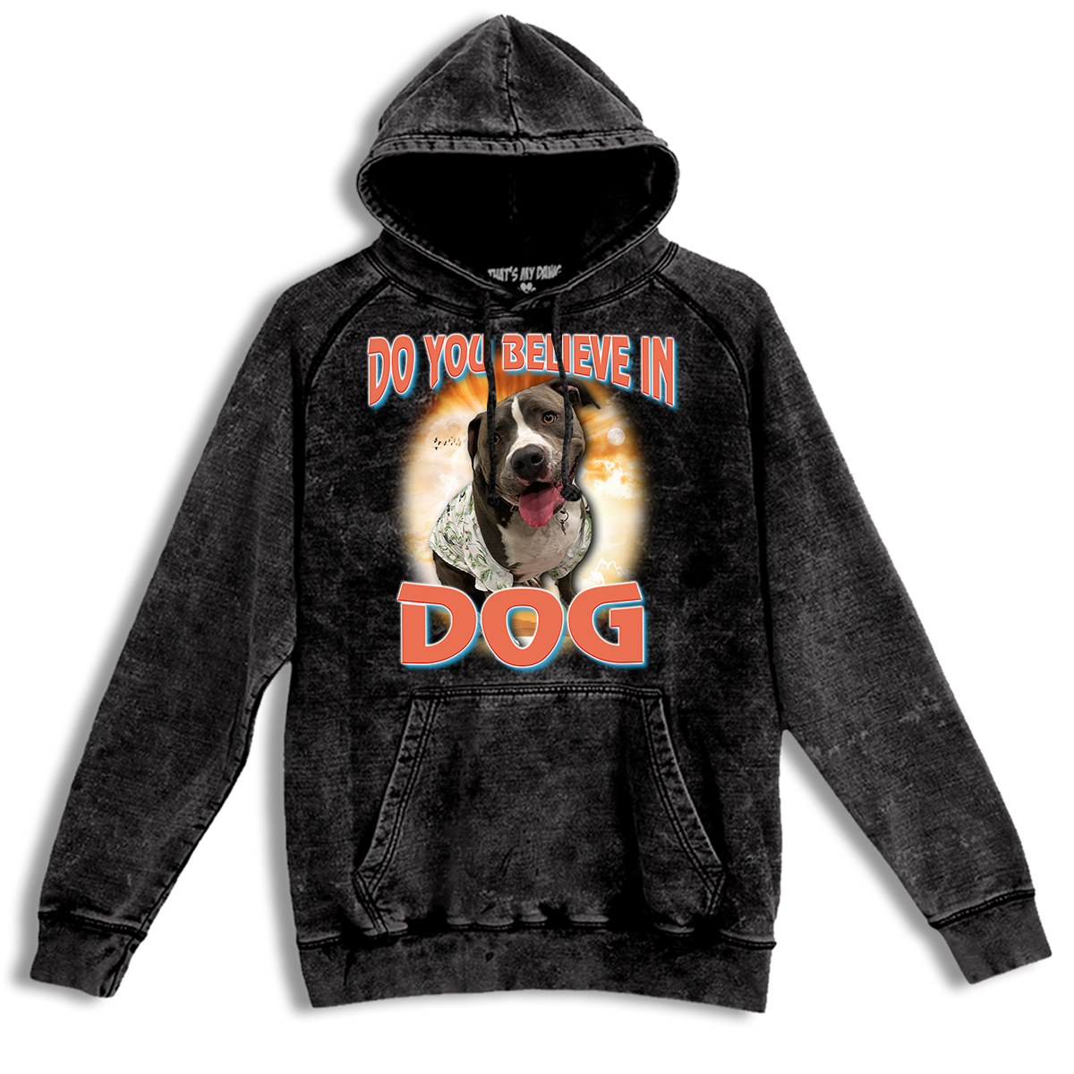 Custom Dog God Vintage Hoodie – Upload Your Dog and Turn Them Into a Deity