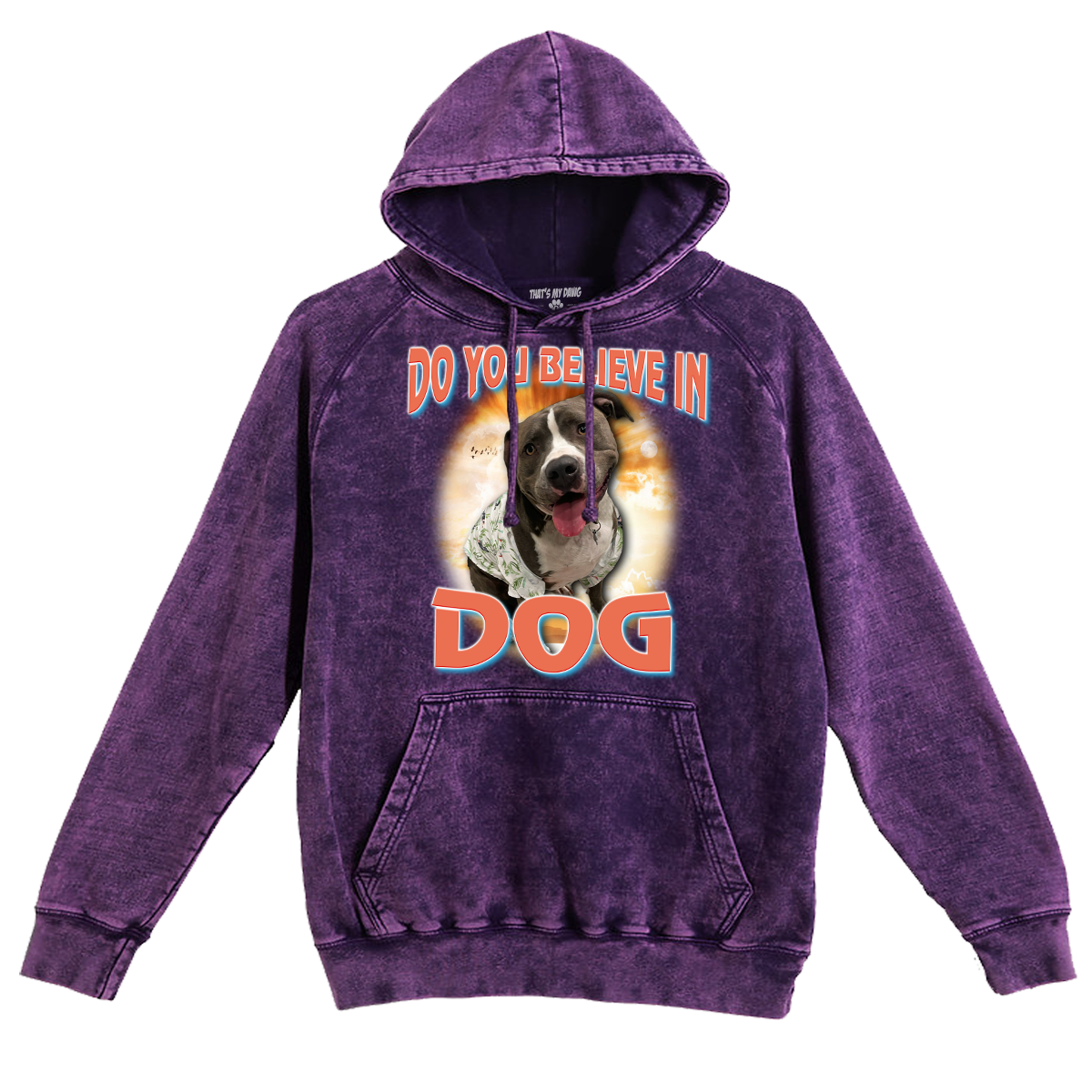 Custom Dog God Vintage Hoodie – Upload Your Dog and Turn Them Into a Deity