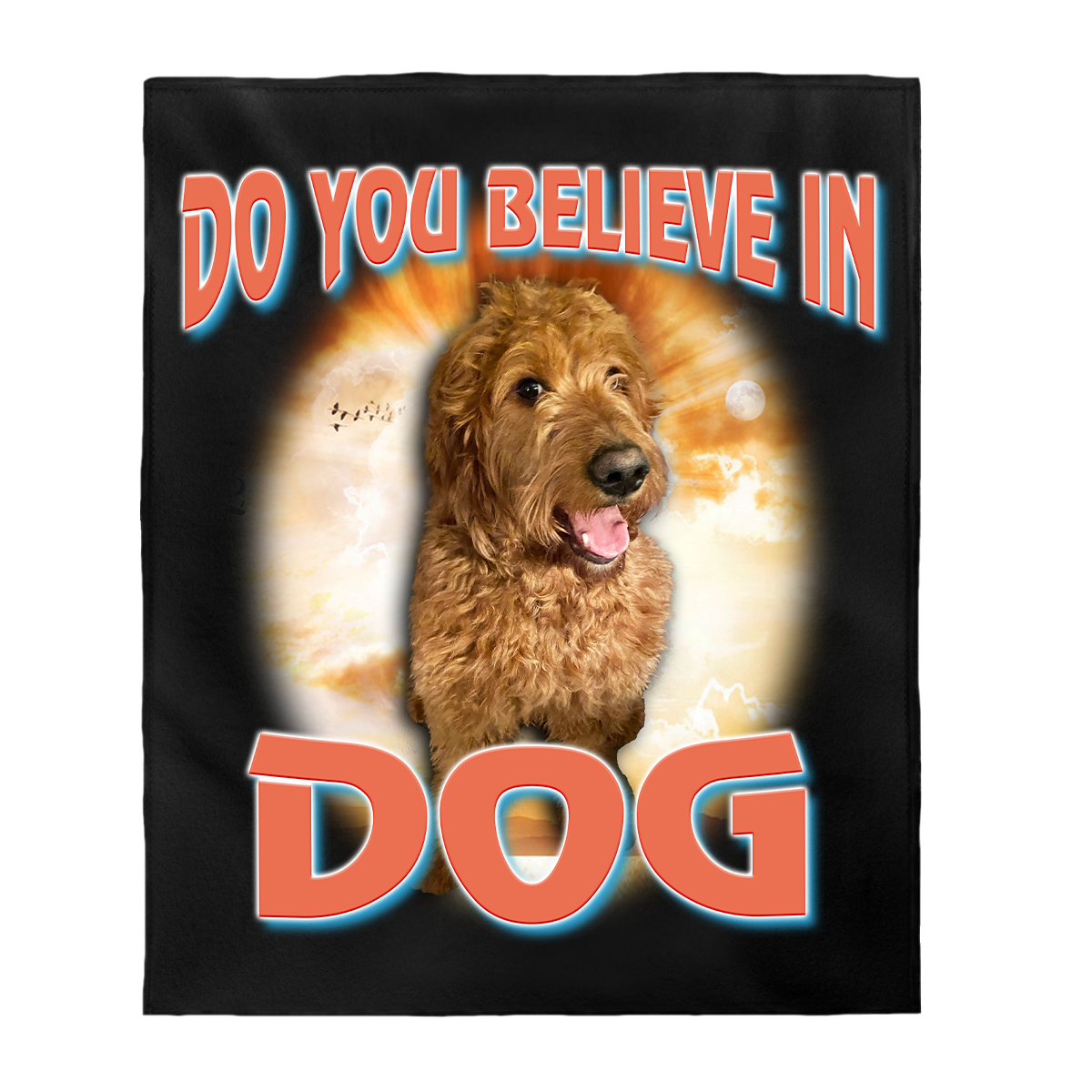 Custom Dog God Blanket – Upload Your Dog and Turn Them Into a Deity