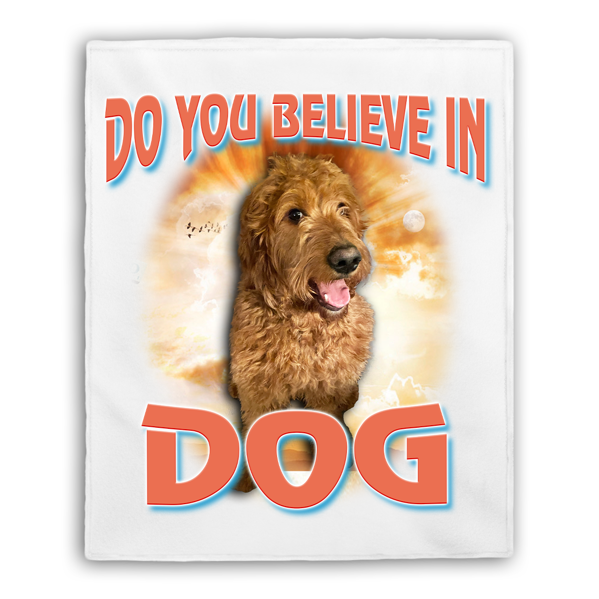 Custom Dog God Blanket – Upload Your Dog and Turn Them Into a Deity
