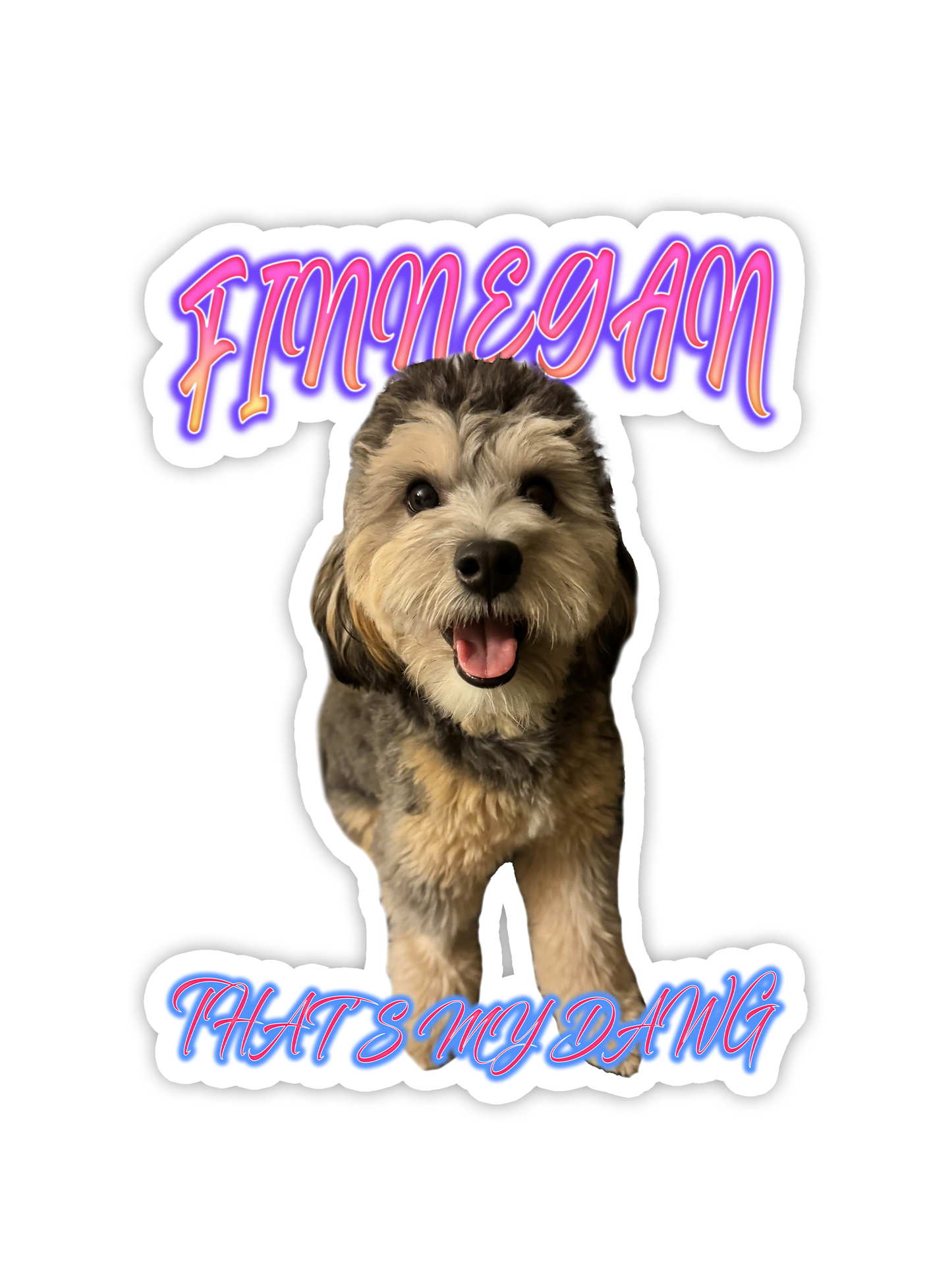 Custom "90s Airbrush" Stickers – Upload Any Pet, Friend, or Other Favorite Picture
