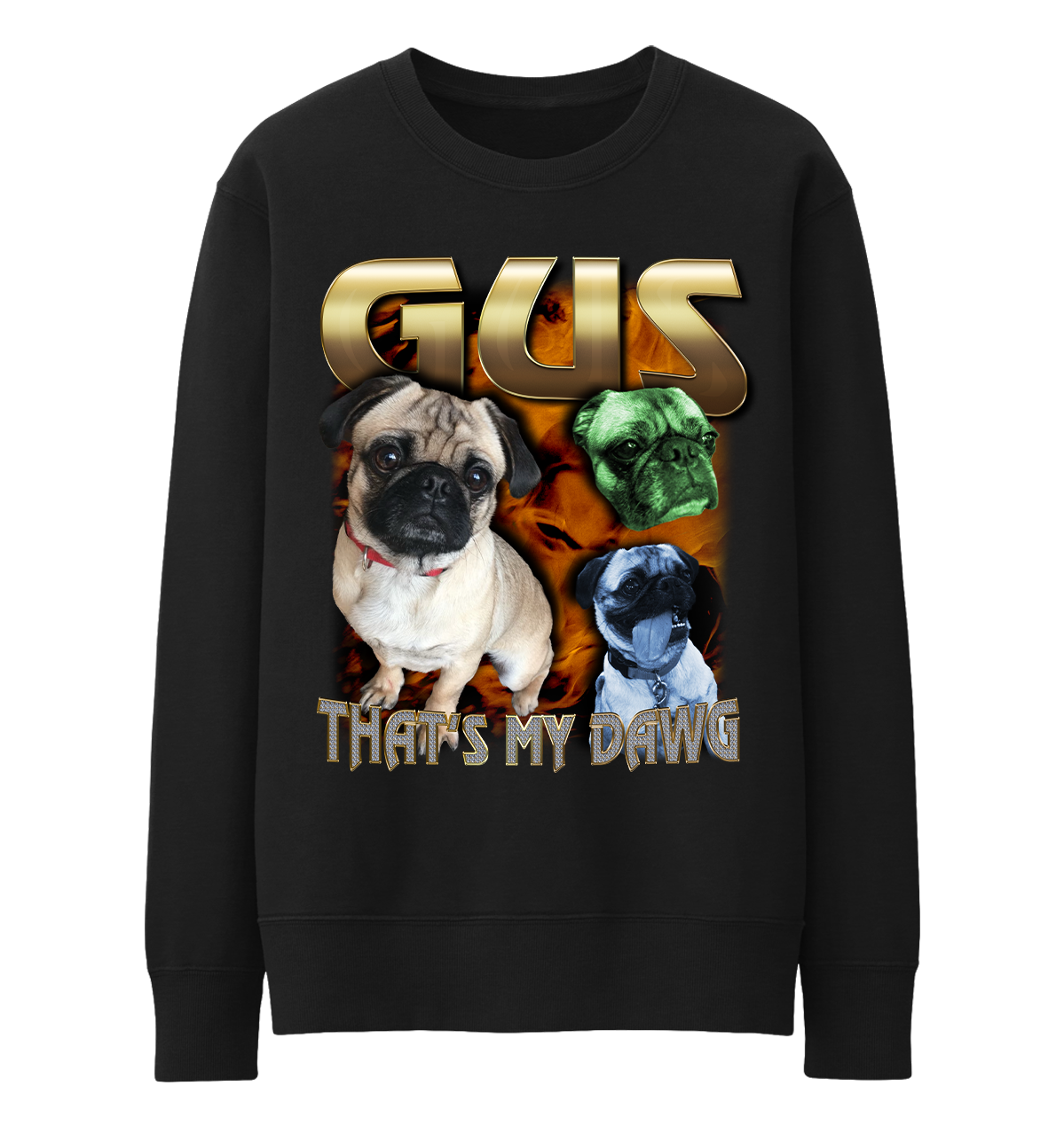 Custom 90s Bling Crewneck – Upload Any Pet, Friend, or Other Favorite Picture