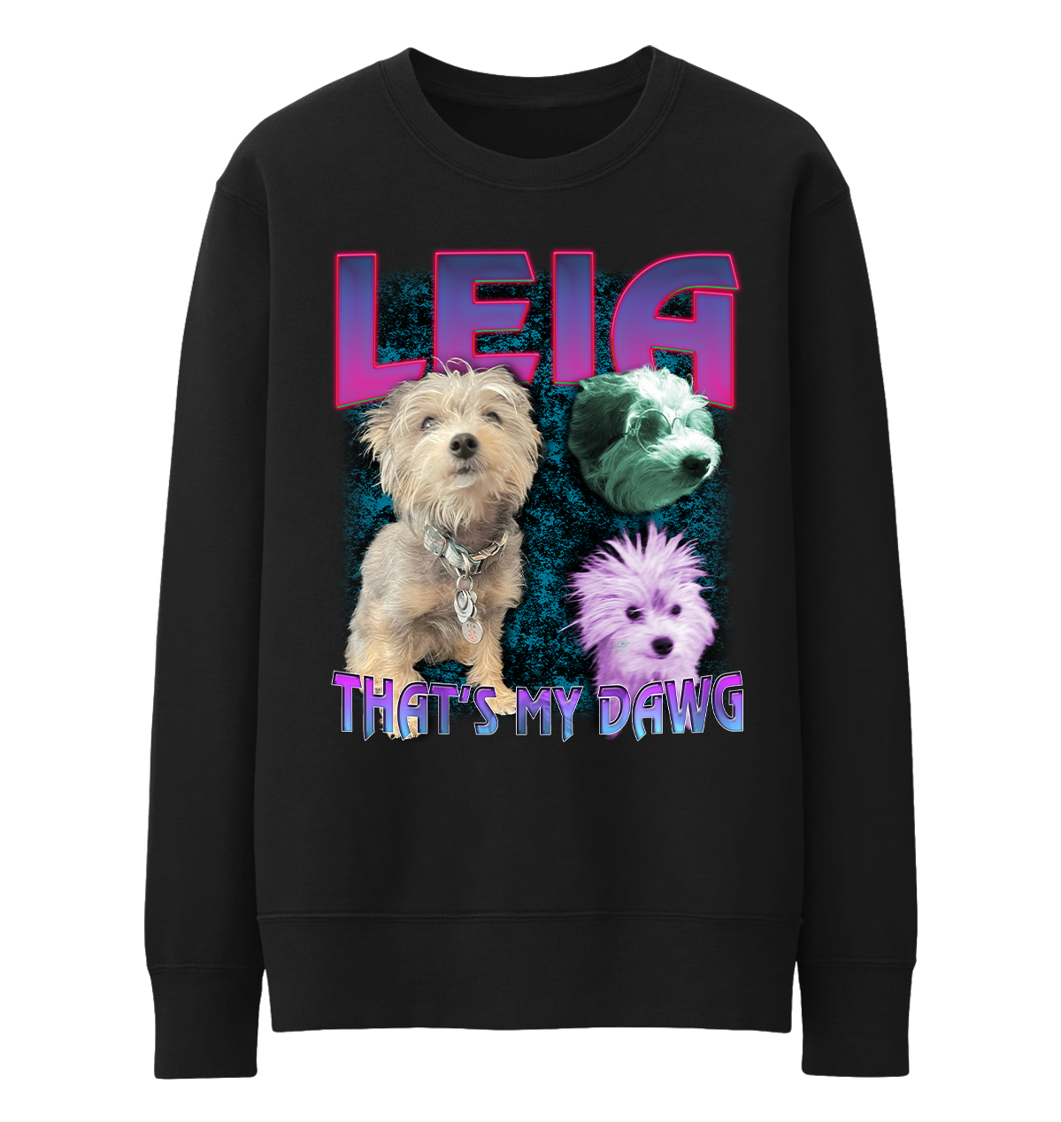 Custom 90s Bootleg Crewneck – Upload Any Pet, Friend, or Other Favorite Picture
