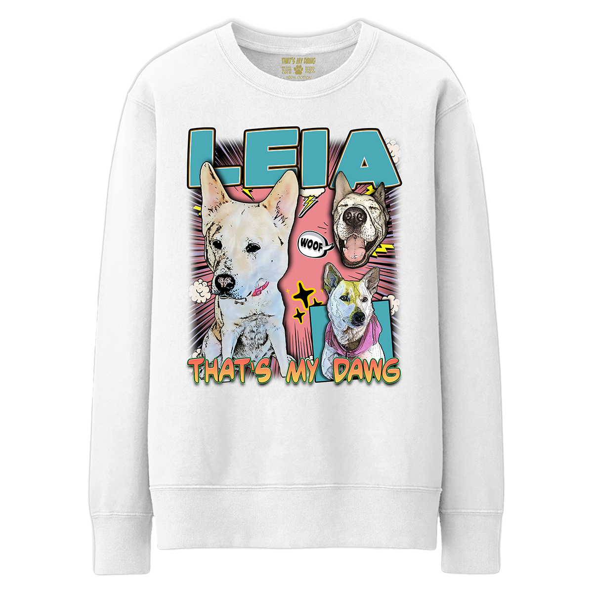 Custom Comic Book Crewneck – Upload Any Pet, Friend, or Other Favorite Picture