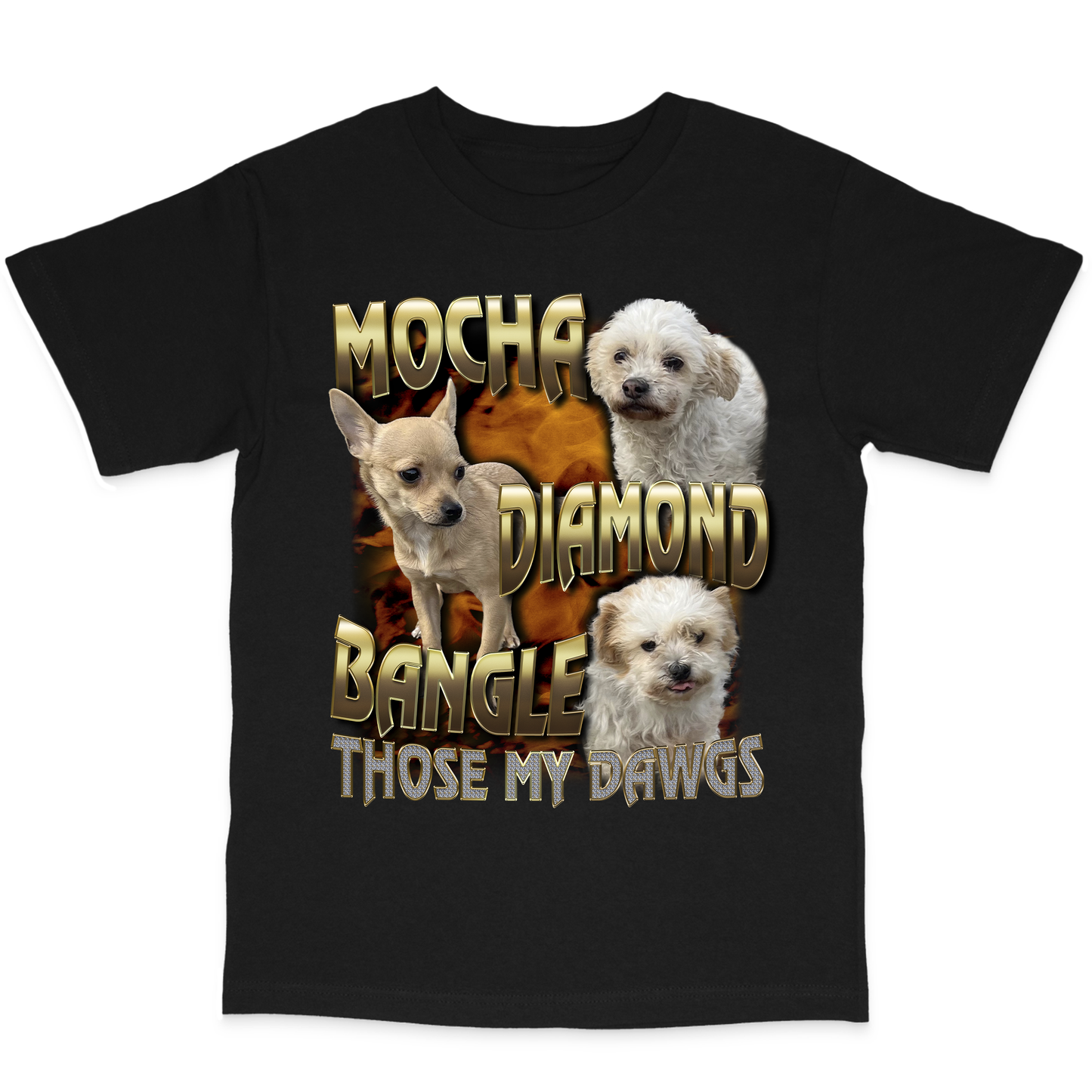 Custom 90s Bling T-Shirt – Upload Any Pet, Friend, or Other Favorite Picture
