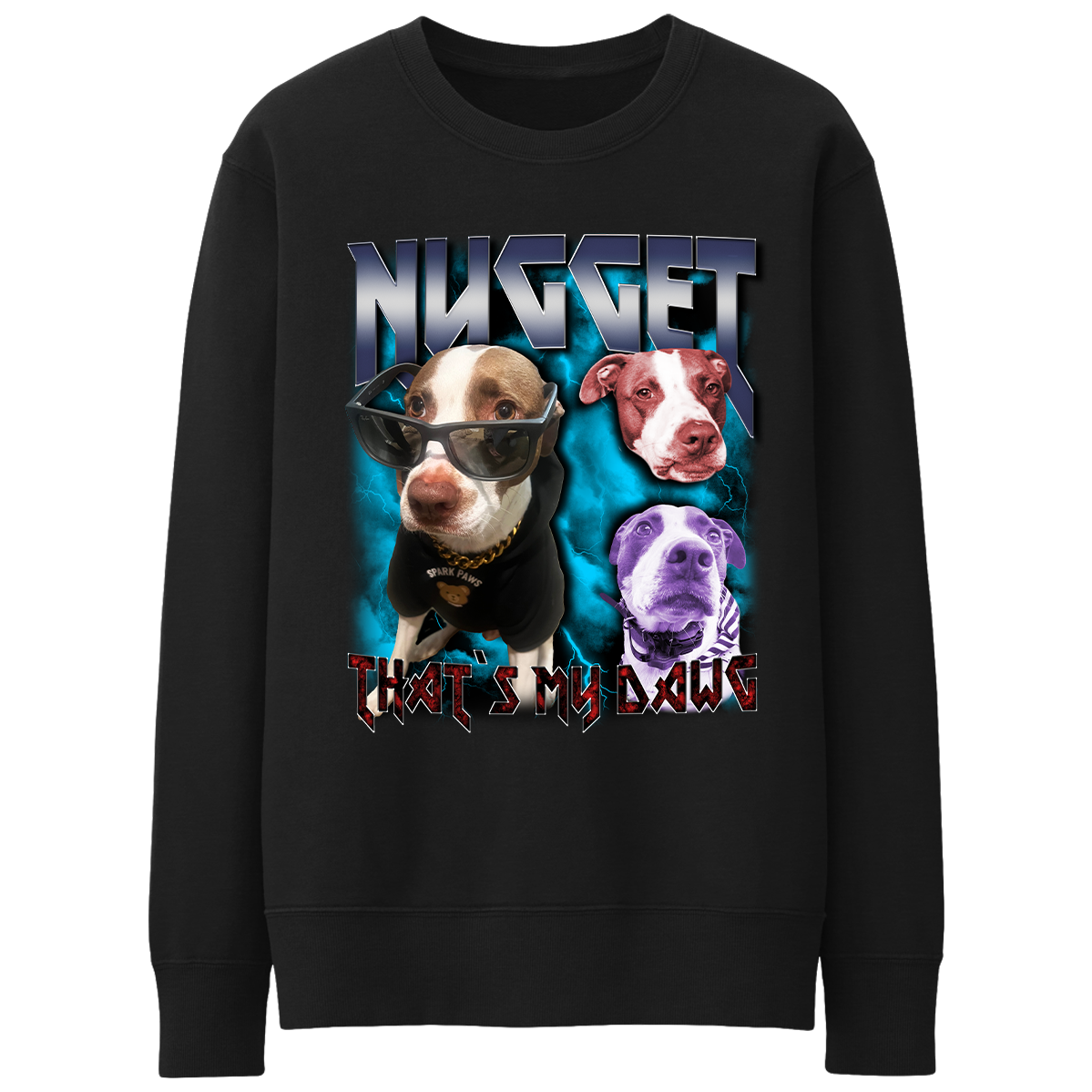 Custom Heavy Metal Crewneck – Upload Any Pet, Friend, or Other Favorite Picture