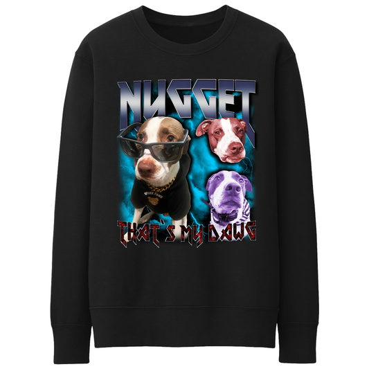 Custom Heavy Metal Crewneck – Upload Any Pet, Friend, or Other Favorite Picture