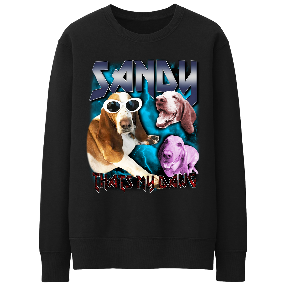 Custom Heavy Metal Crewneck – Upload Any Pet, Friend, or Other Favorite Picture