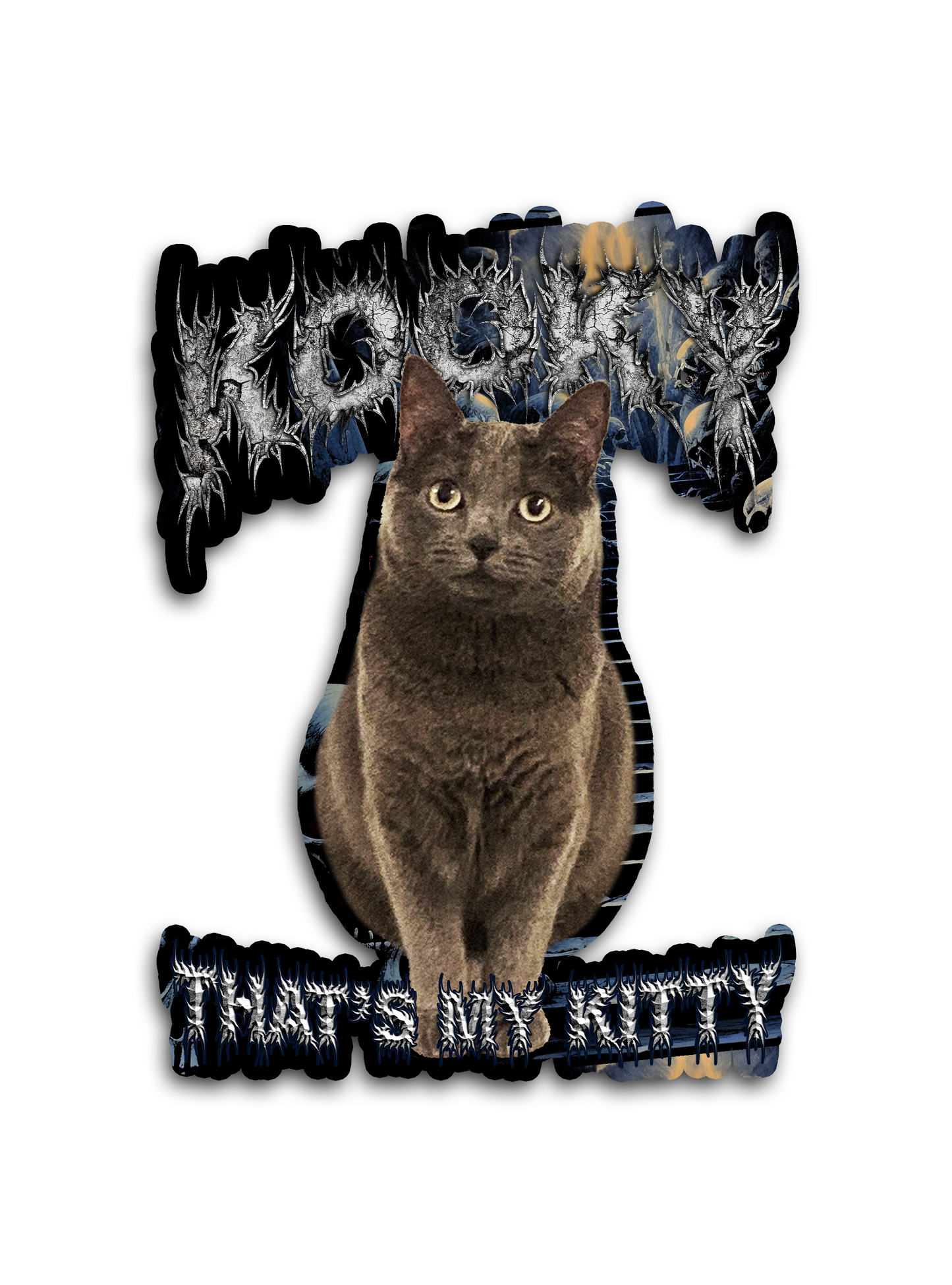 Custom "Horrorcore" Stickers – Upload Any Pet, Friend, or Other Favorite Picture