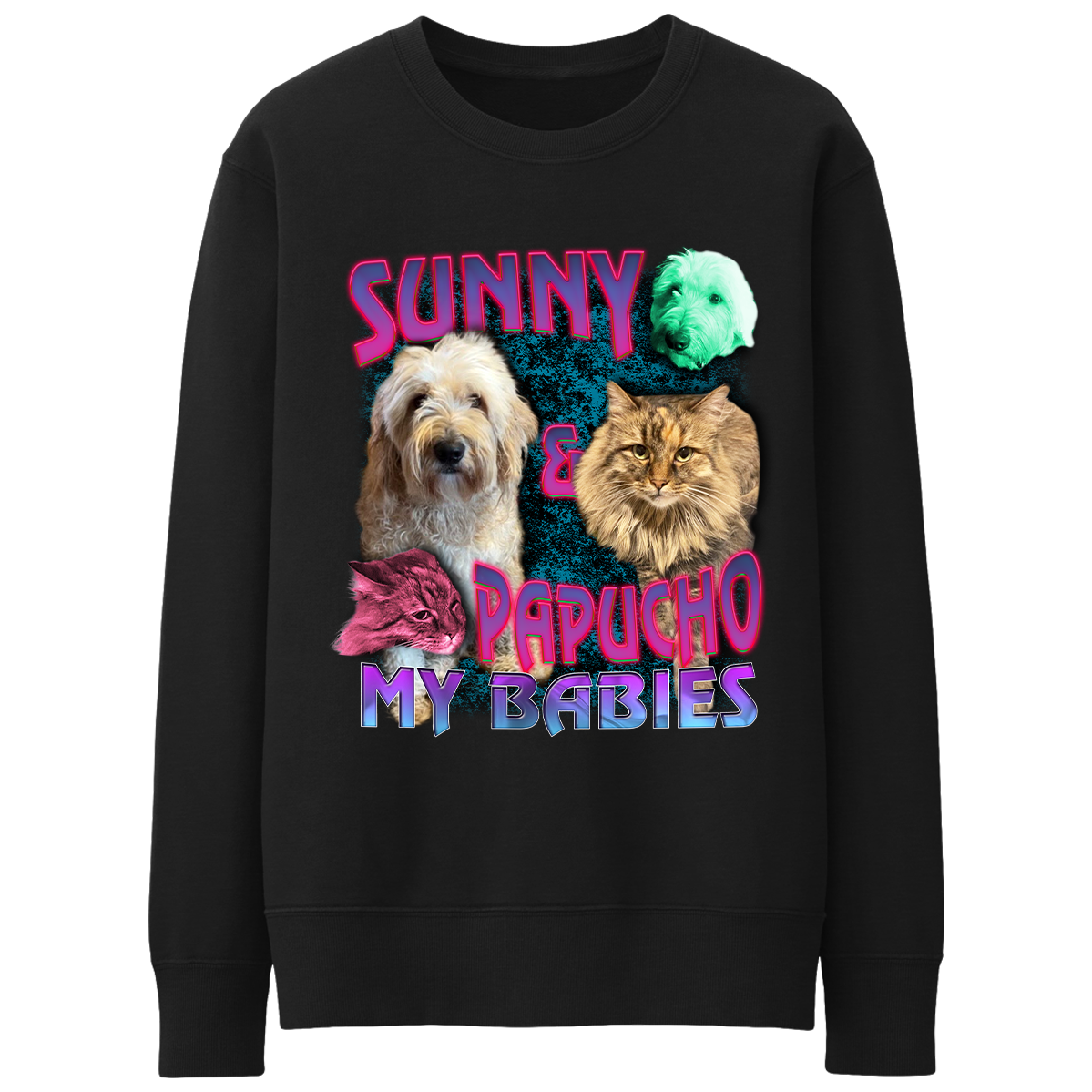 Custom 90s Bootleg Crewneck – Upload Any Pet, Friend, or Other Favorite Picture