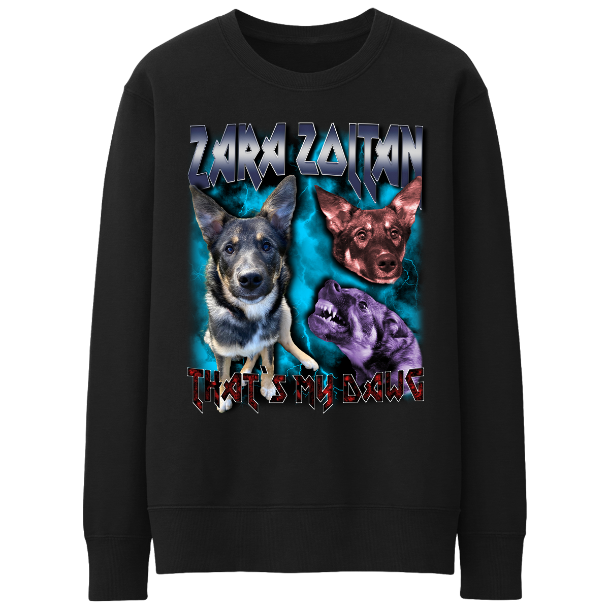 Custom Heavy Metal Crewneck – Upload Any Pet, Friend, or Other Favorite Picture