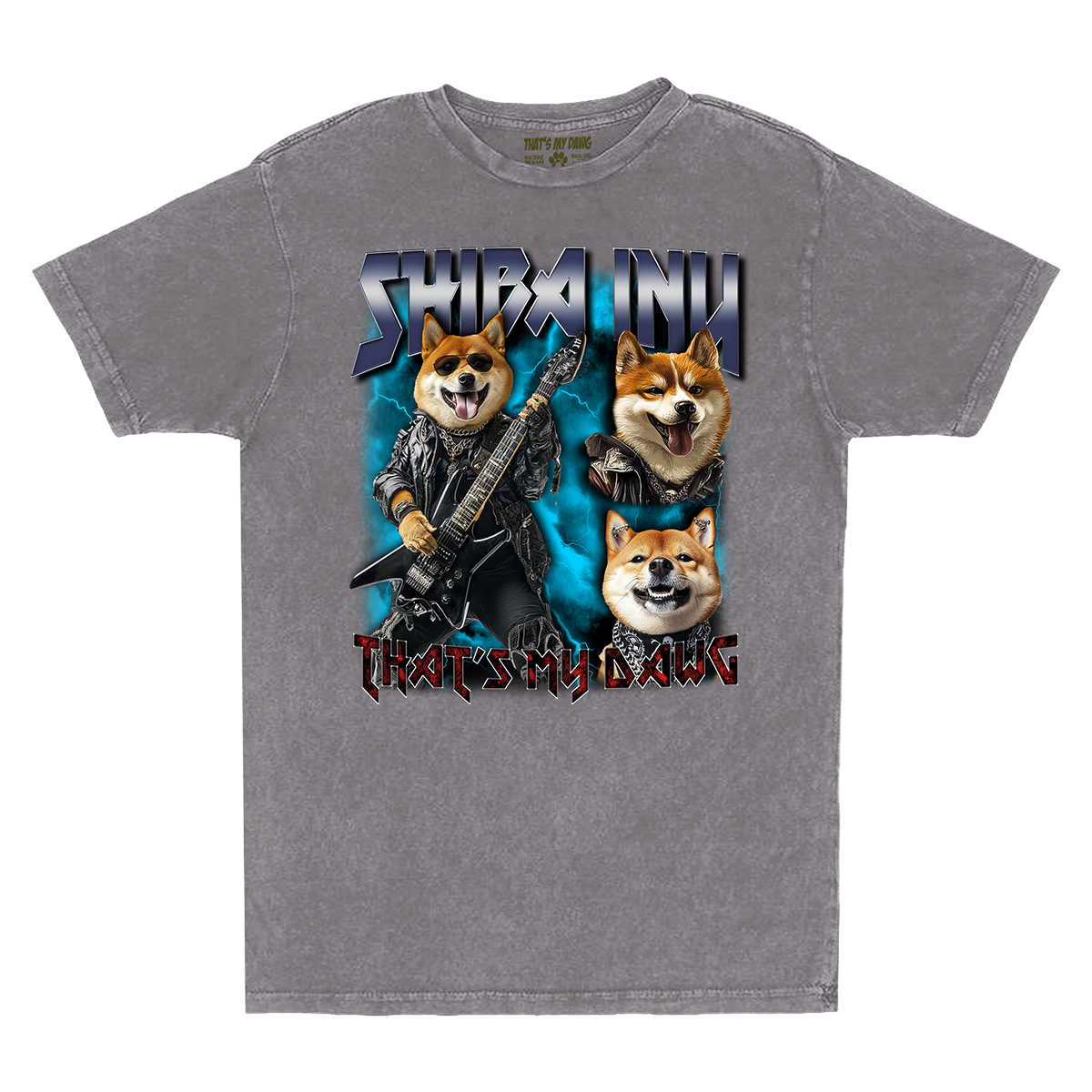 a t - shirt with two dogs and a guitar