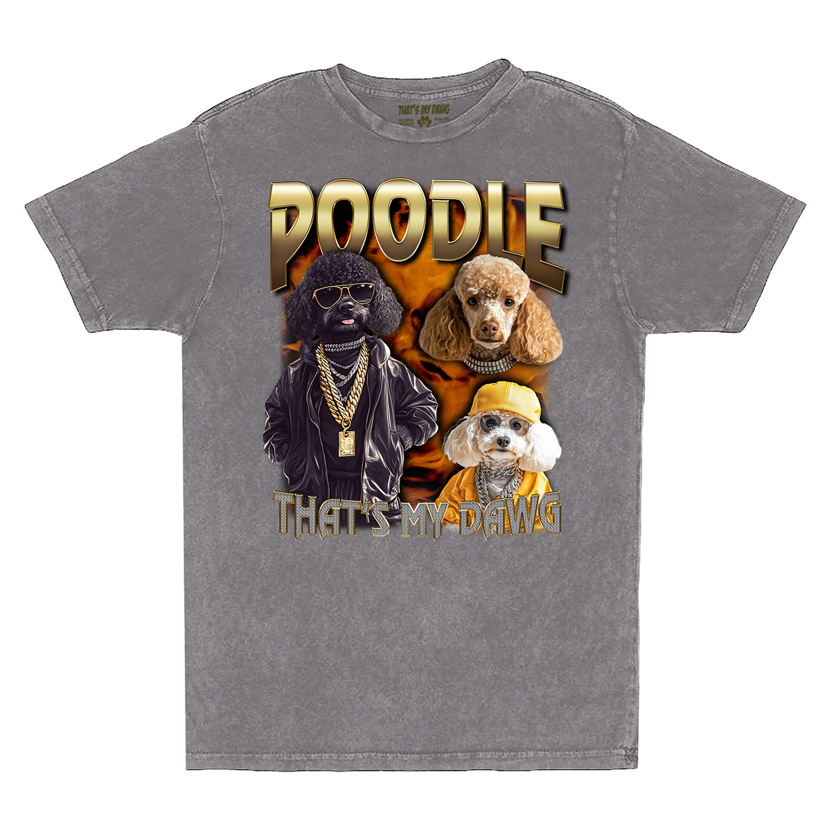 a t - shirt with a picture of poodles on it
