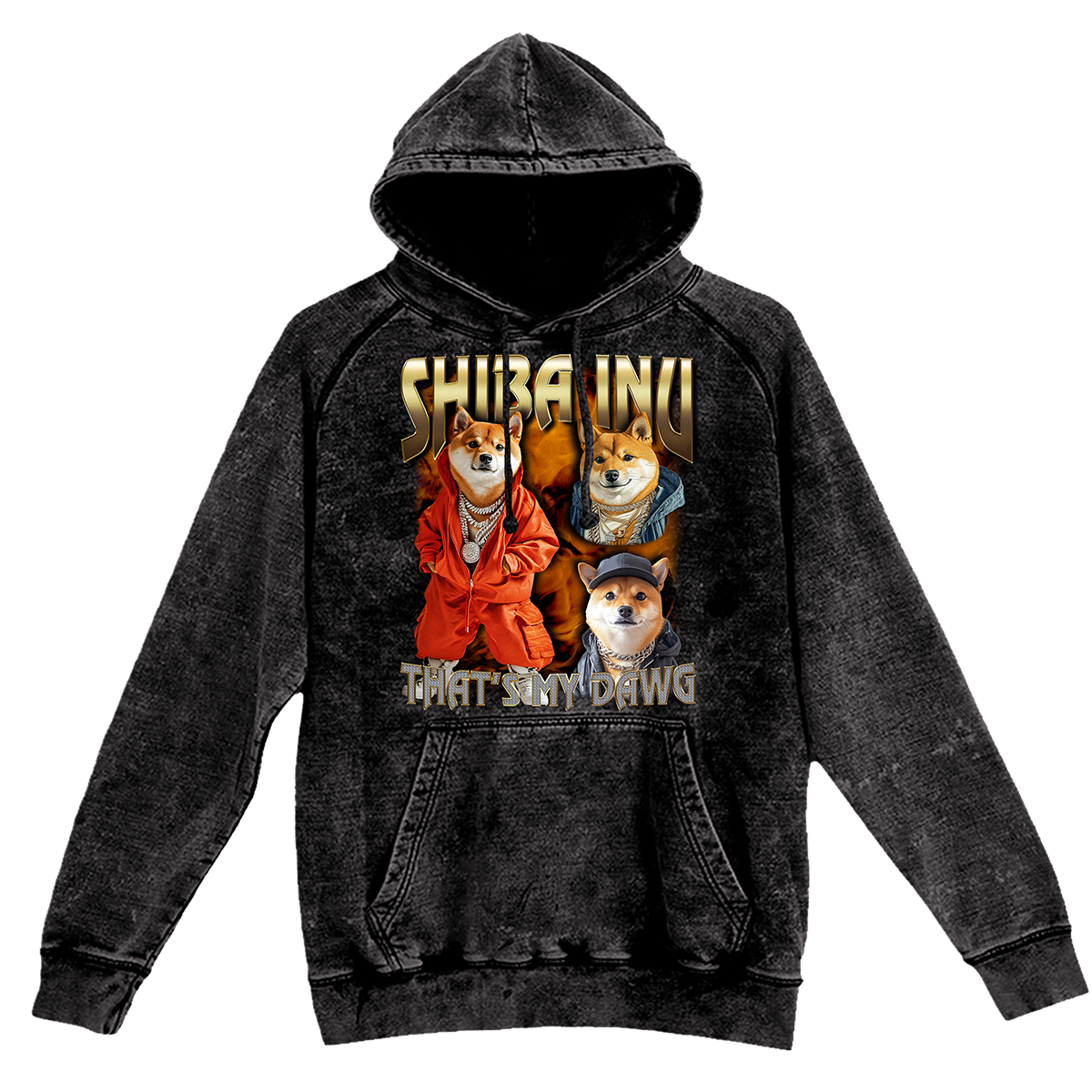 a black hoodie with two cats on it