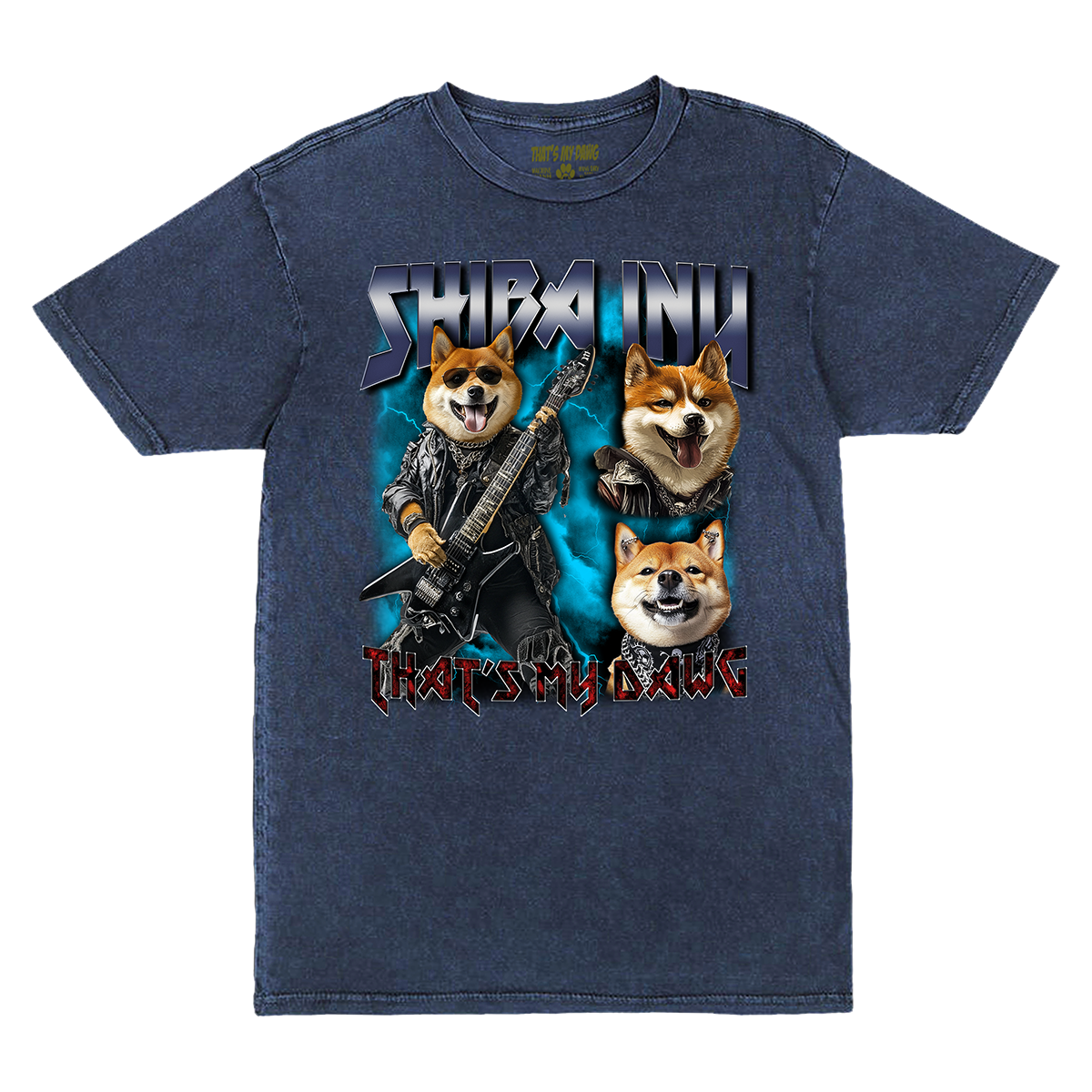 a t - shirt with two dogs and a guitar