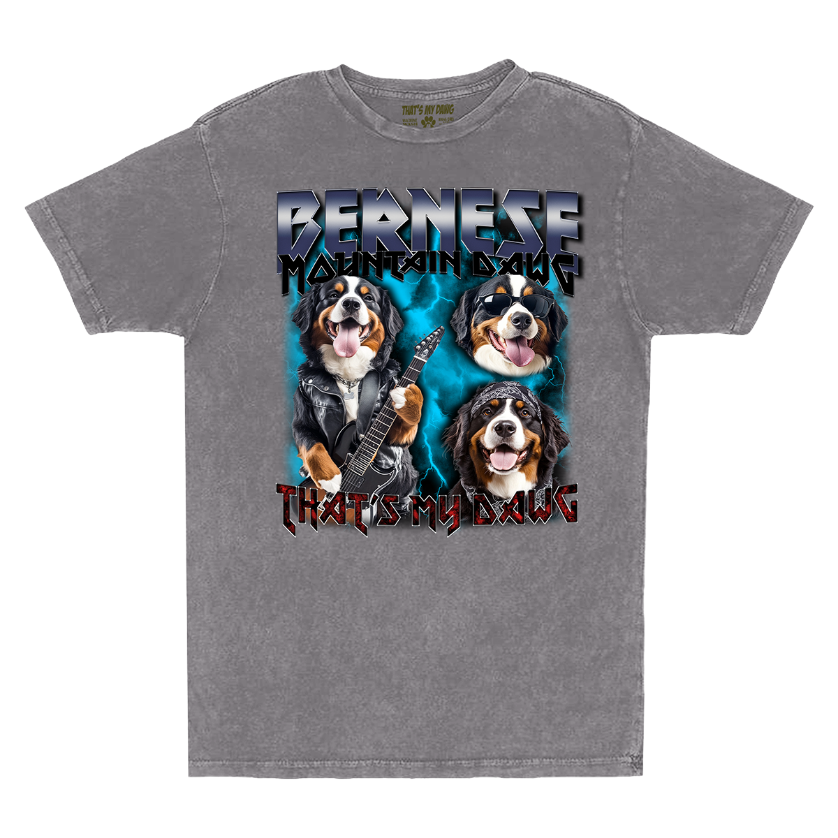 a grey t - shirt with two dogs on it