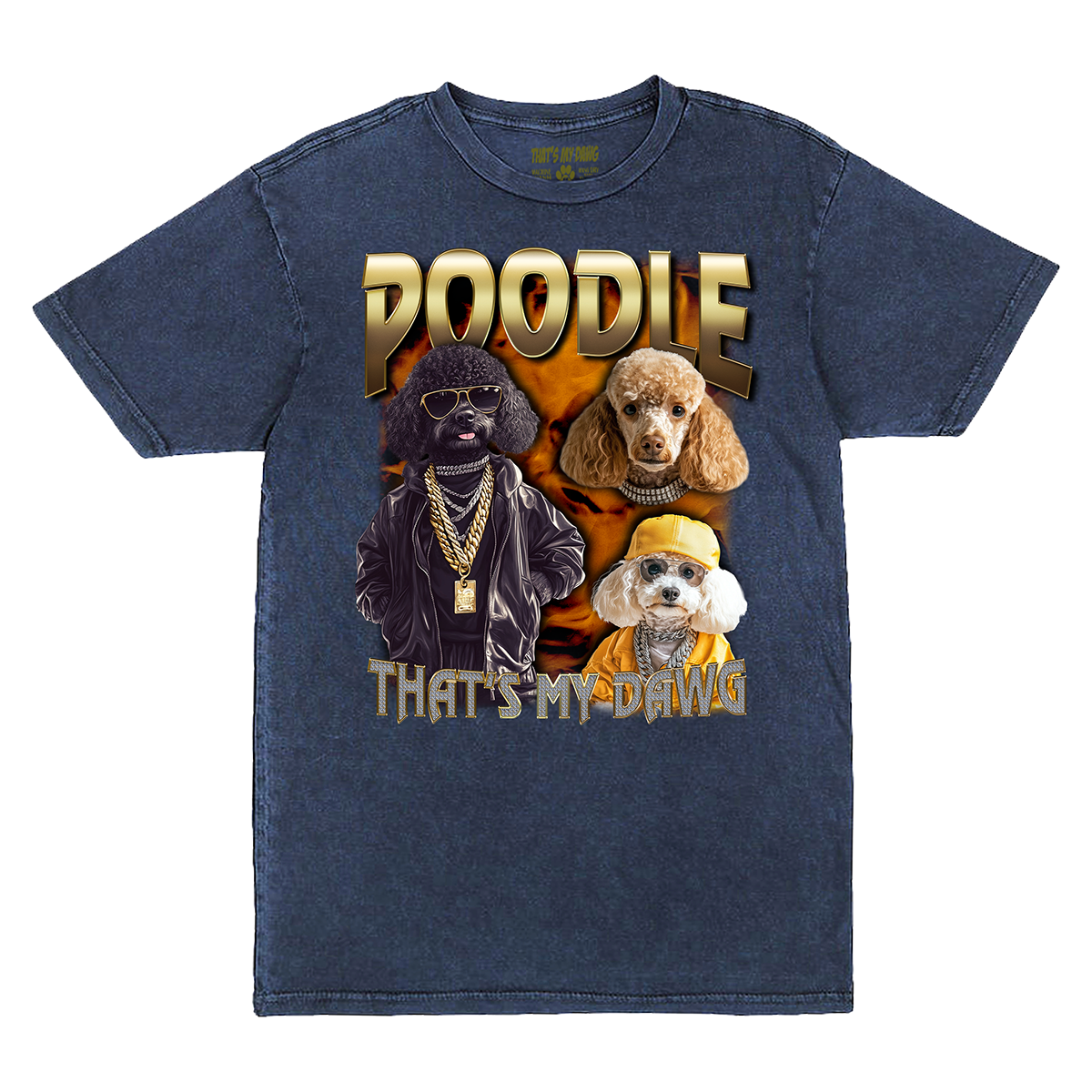 a t - shirt with a picture of dogs on it