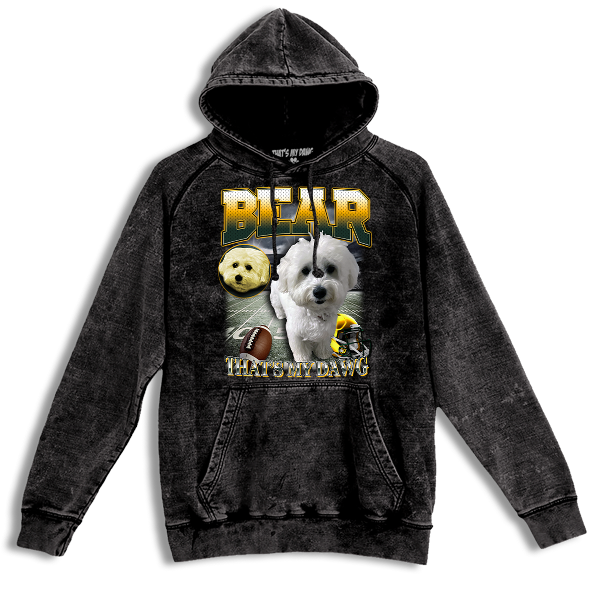Custom NFL Vintage Hoodie – Feature Your Pet as a Football Star!