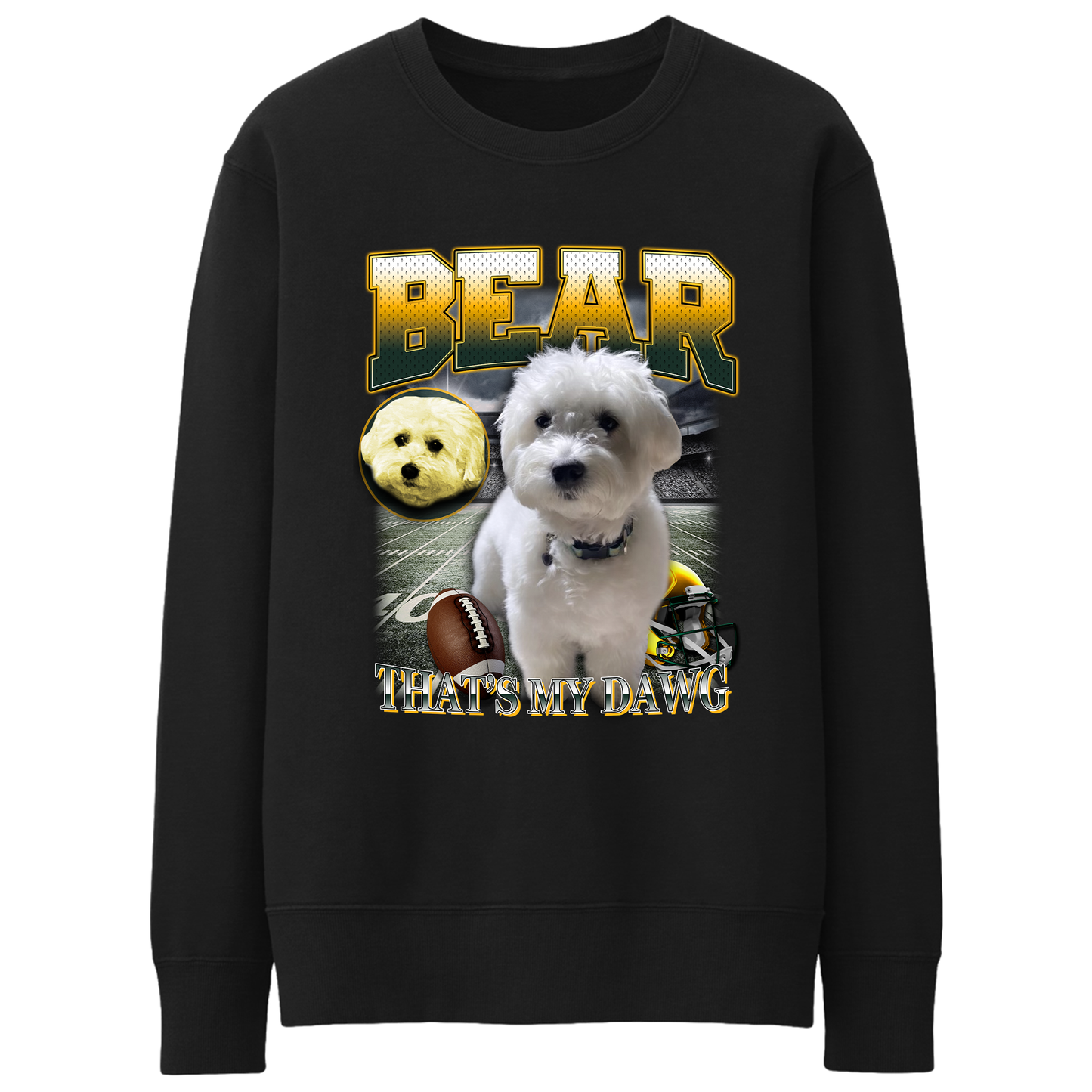 Custom NFL Crewneck – Feature Your Pet as a Football Star!