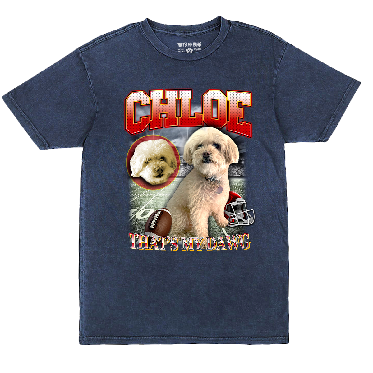 Custom NFL Vintage T-Shirt – Feature Your Pet as a Football Star!