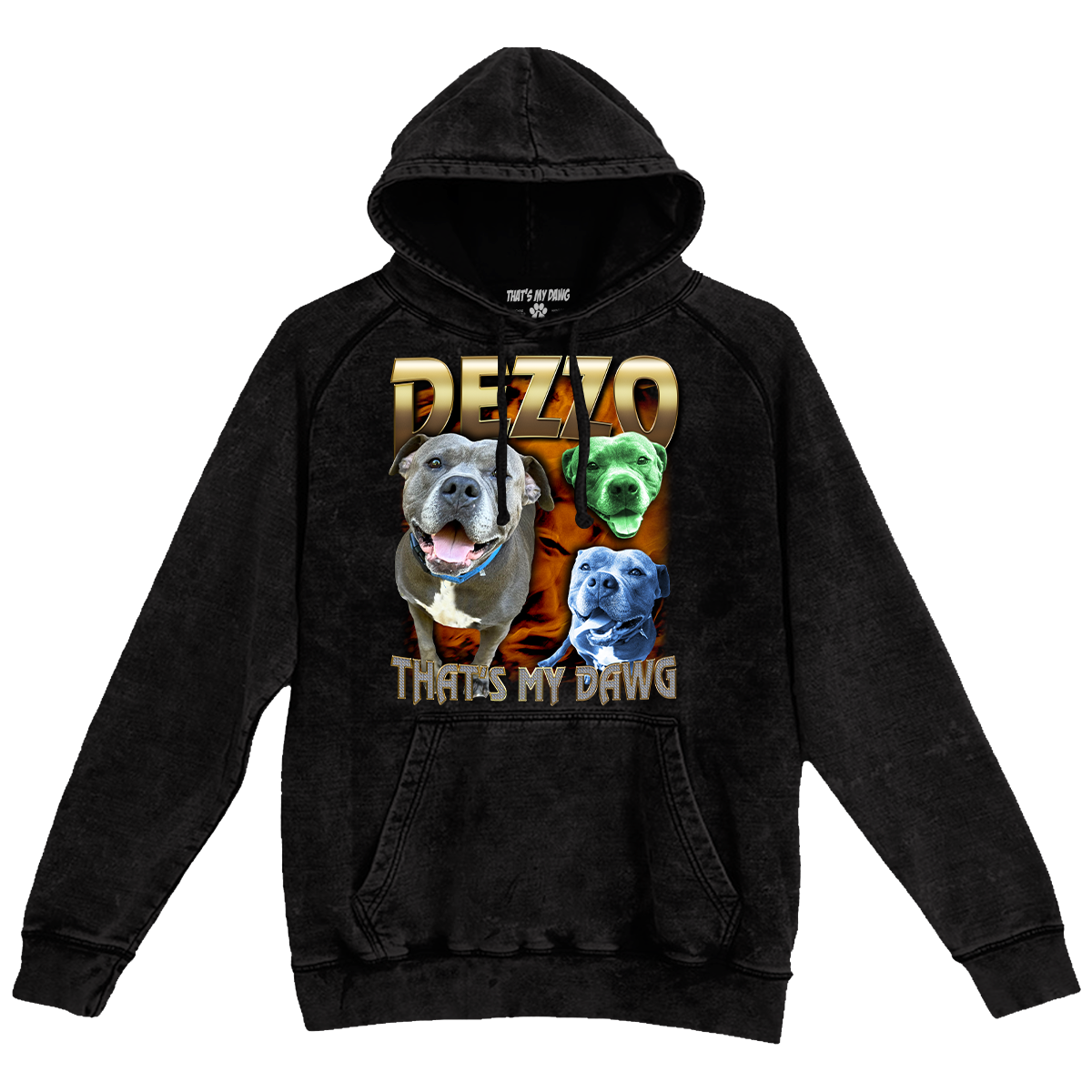 Custom 90s Bling Vintage Hoodie – Upload Any Pet, Friend, or Other Favorite Picture
