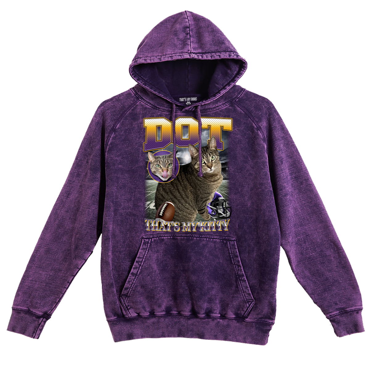 Custom NFL Vintage Hoodie – Feature Your Pet as a Football Star!