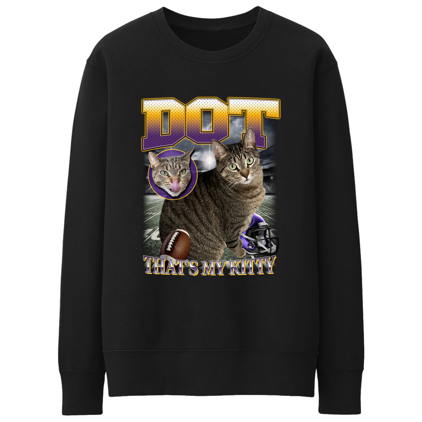 Custom NFL Crewneck – Feature Your Pet as a Football Star!