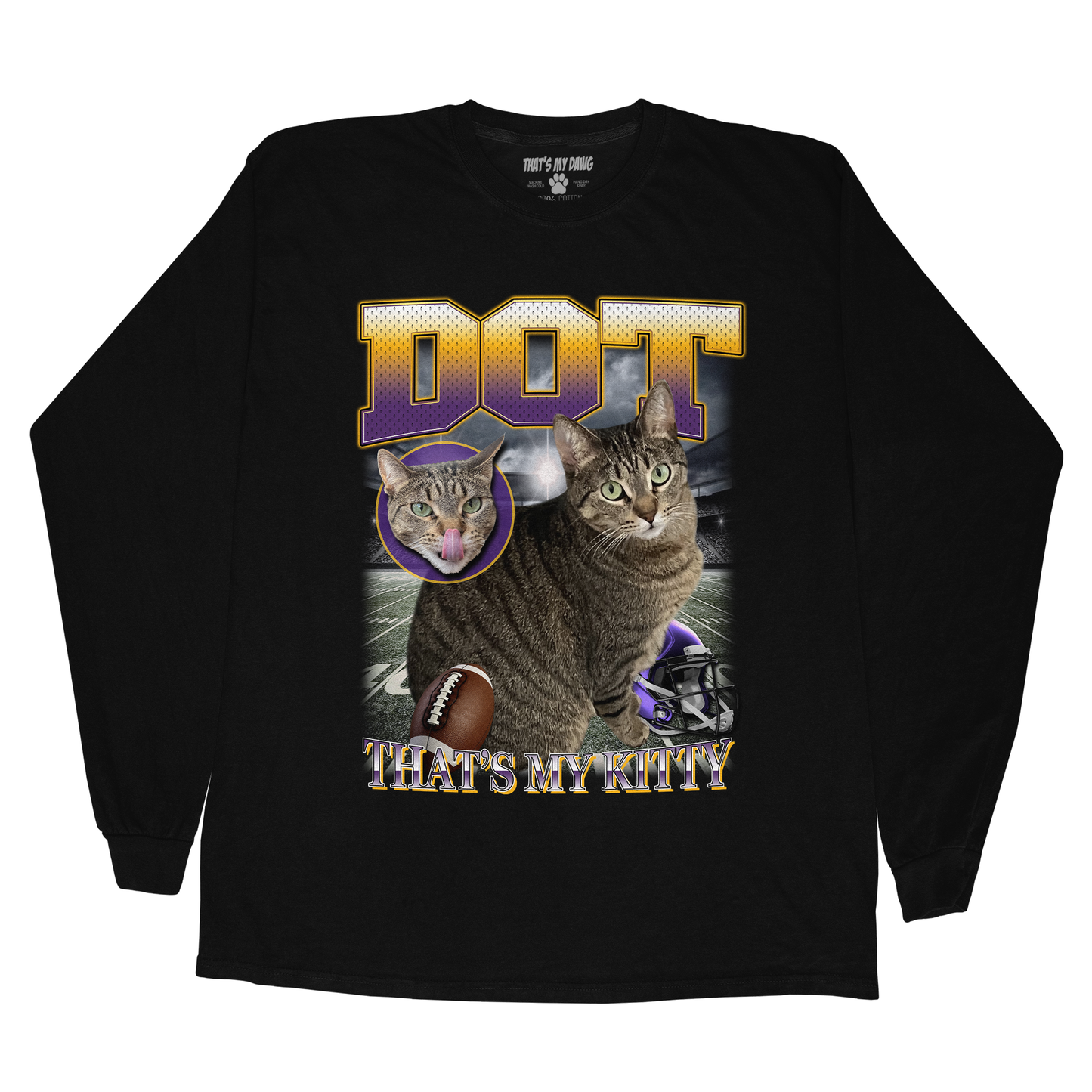 Custom NFL Long Sleeve – Feature Your Pet as a Football Star!