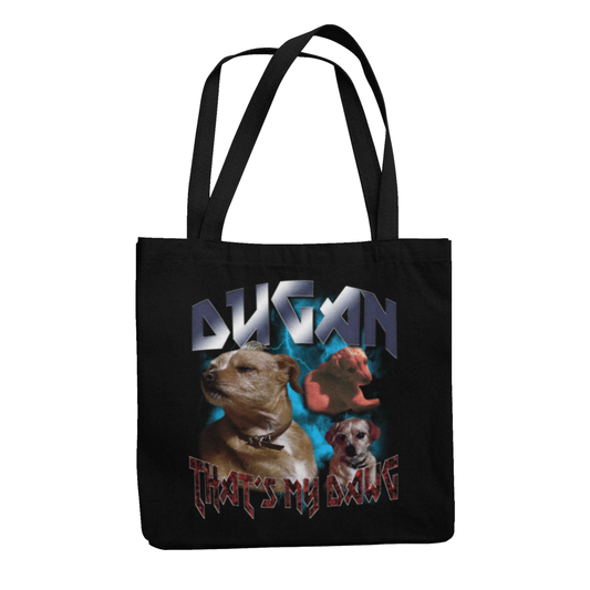 Custom Heavy Metal Tote Bag – Upload Any Pet, Friend, or Other Favorite Picture