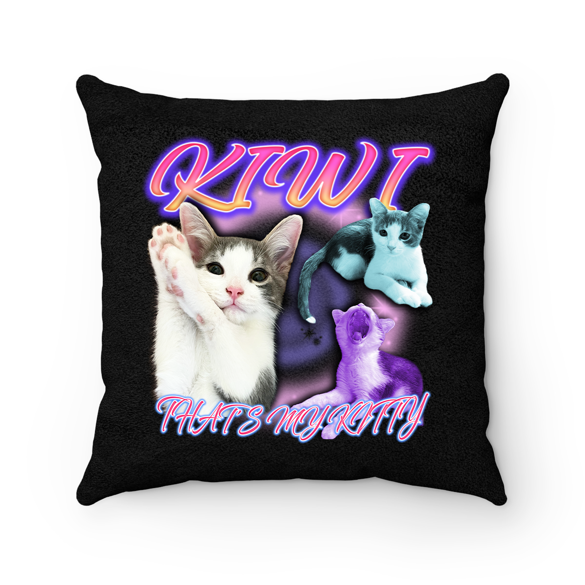Custom 90s Airbrush Pillow – Upload Any Pet, Friend, or Other Favorite Picture