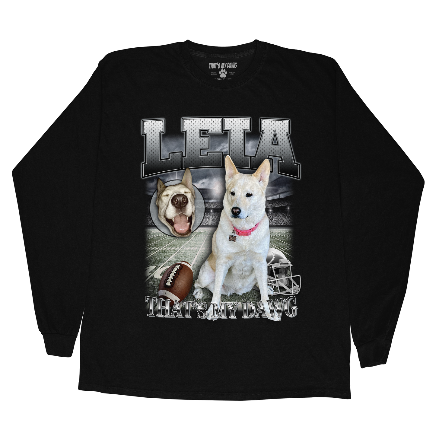 Custom NFL Long Sleeve – Feature Your Pet as a Football Star!